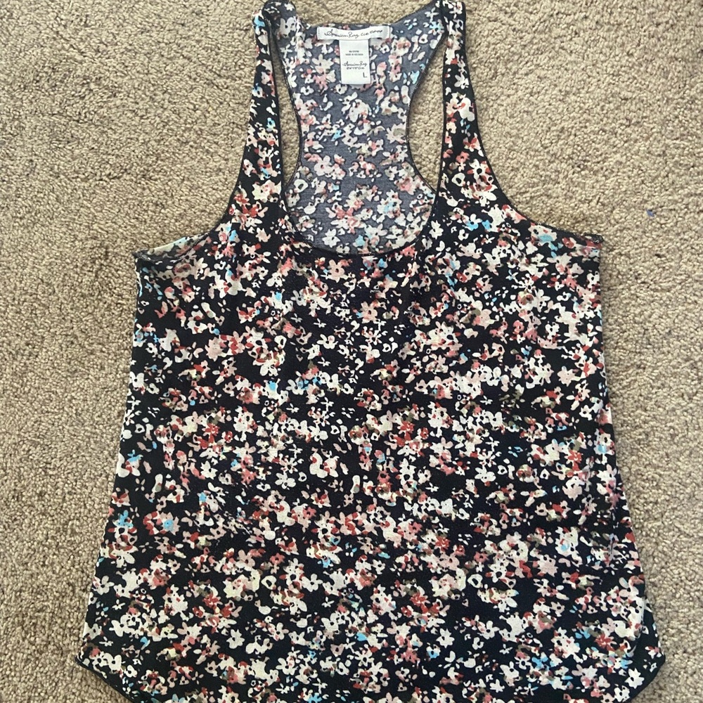 American Rag Black Pink Racerback Tank Top